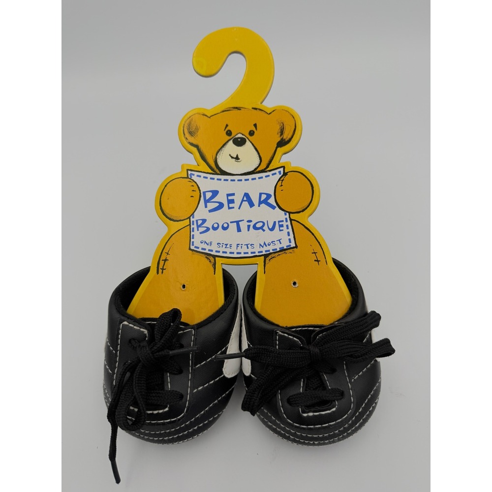 Build-A-Bear Workshop Beary Turf Shoes Black White Soccer Cleats 001591‎ New